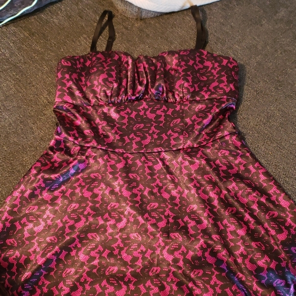 Dress Barn Dresses & Skirts - Beautiful purple dress with black lacey design